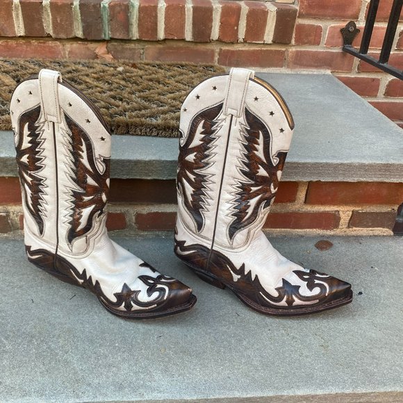 Sendra Shoes Sendra Womens Cowboy Boots Size 8 Beige And Brown
